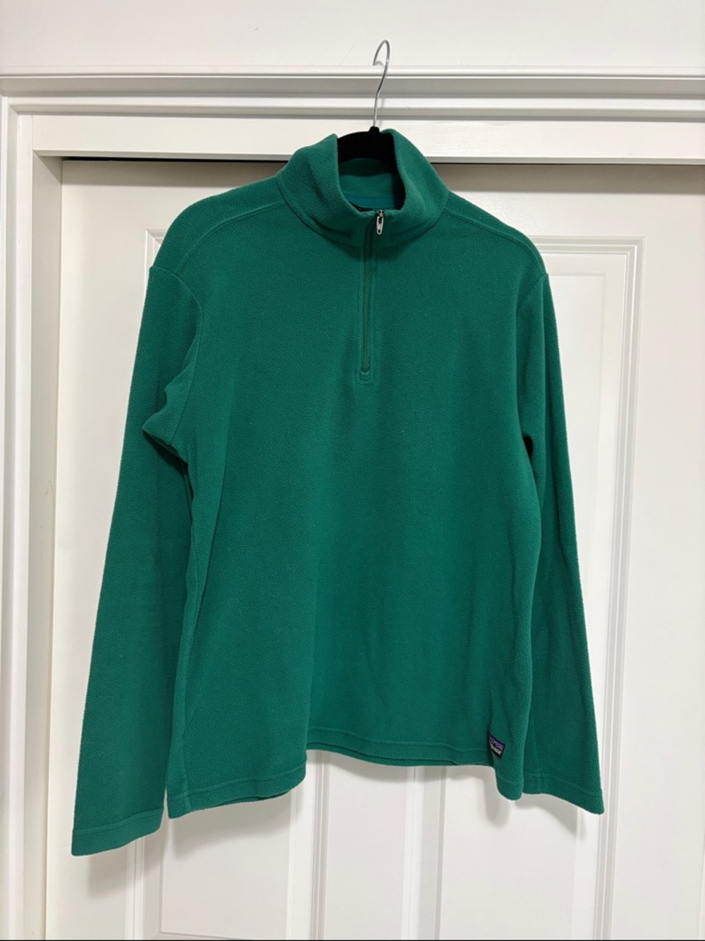 Patagonia green fleece pullover quarter-zip jacket women’s Med.